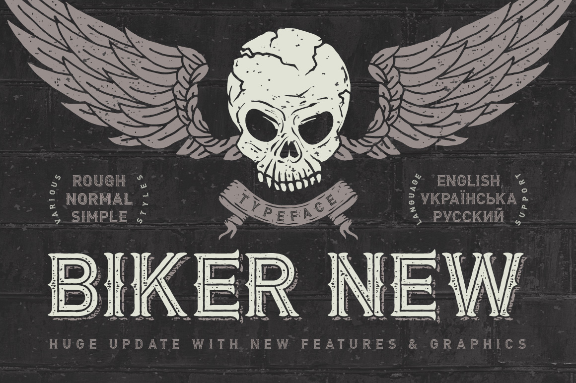 Beispiel einer Biker New Shadow-Schriftart